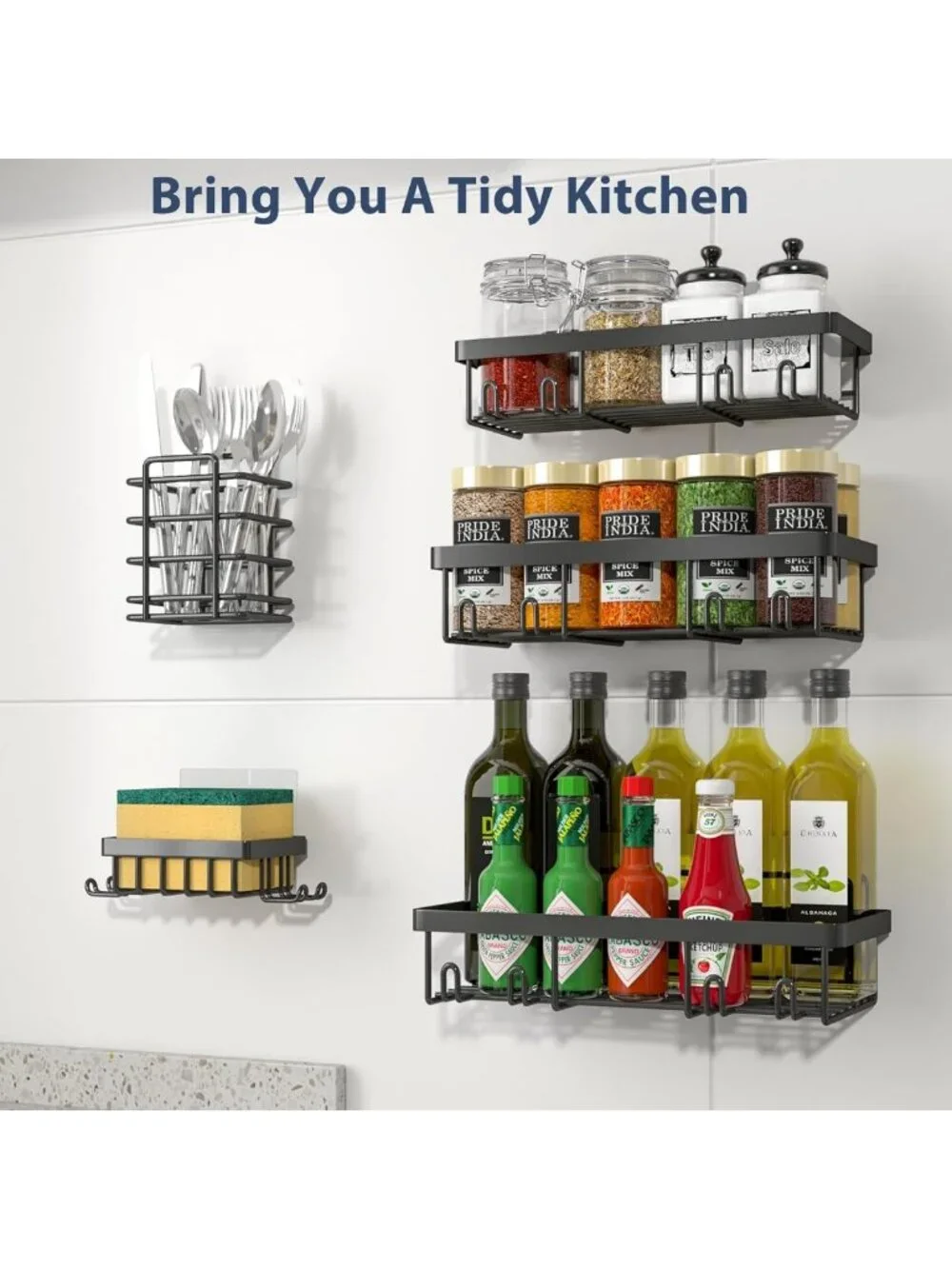 5-Pack Shower Caddy Organizer Rack, Rustproof Stainless Steel Wall Storage